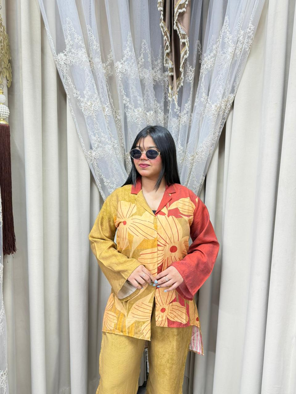 Women Printed DESI Co-Ord Set | Premium Mulmul Cotton Shirt Pant Set for Women