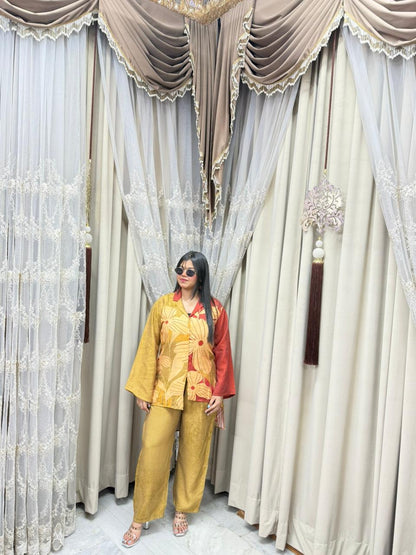 Women Printed DESI Co-Ord Set | Premium Mulmul Cotton Shirt Pant Set for Women