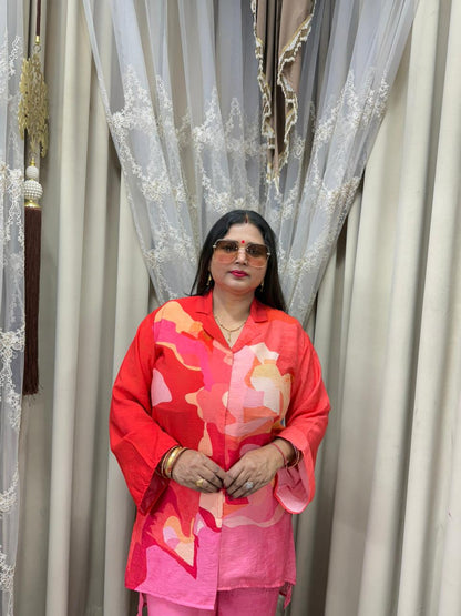 Women Printed DESI Co-Ord Set | Premium Mulmul Cotton Shirt Pant Set for Women