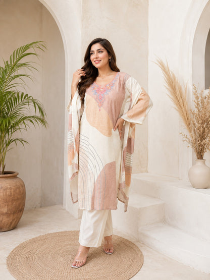 Premium Pure Khadi Cotton Handwork Suit Set with Pure Cotton Lining