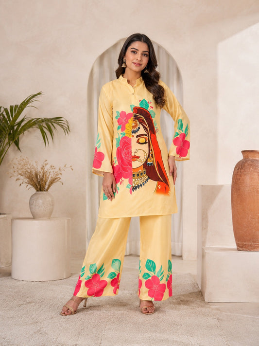 The Naari Co-ord Set | Premium Digital Print Mulmul Cotton Fusion Wear Set