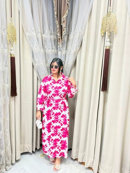 The Orchid Summer Dress | Premium Floral Print Mulmul Cotton Shirt Dress