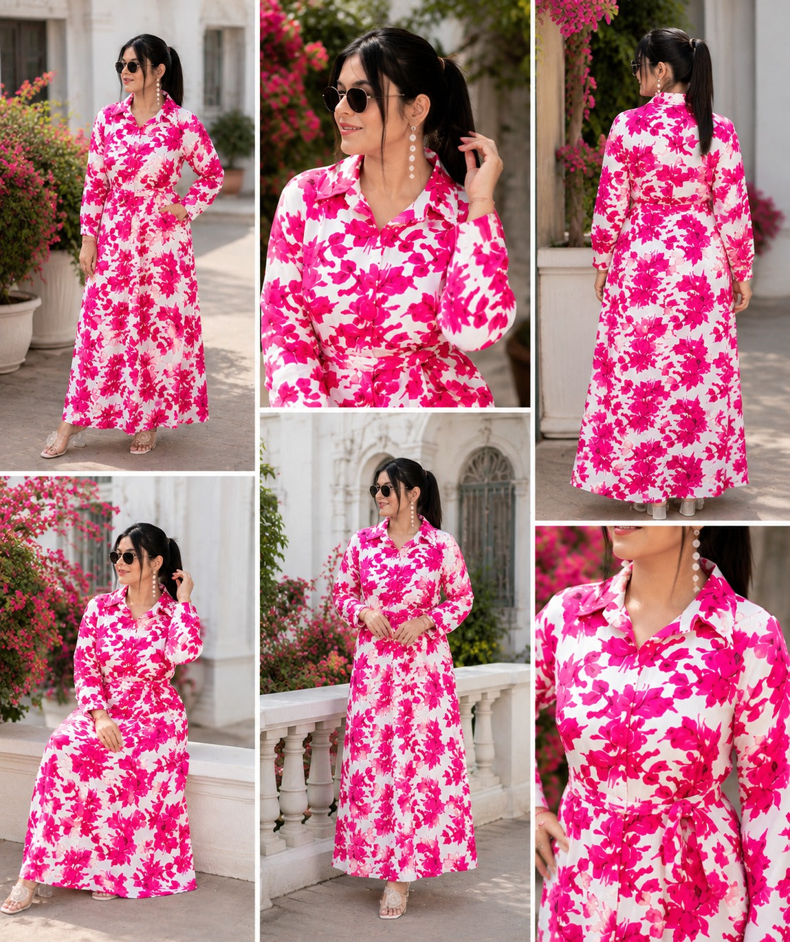 The Orchid Summer Dress | Premium Floral Print Mulmul Cotton Shirt Dress