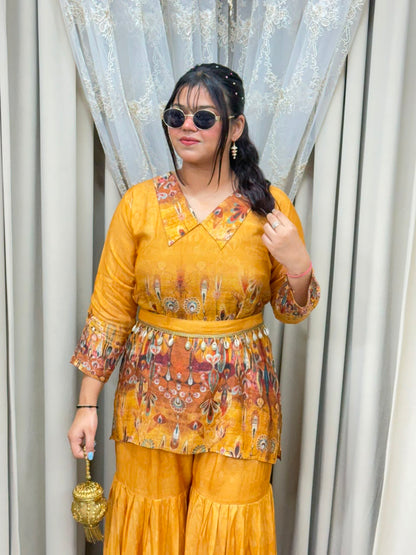Kodi sharara cordset in pure muslin