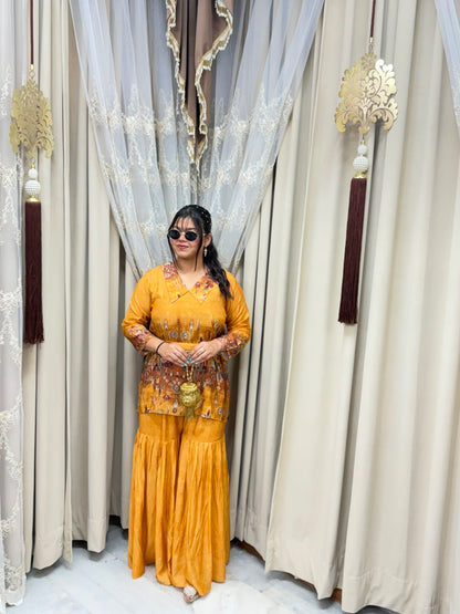Kodi sharara cordset in pure muslin
