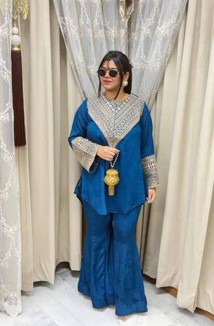 Designer front cut festive special cordset with jari work