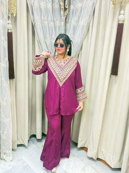 Designer front cut festive special cordset with jari work