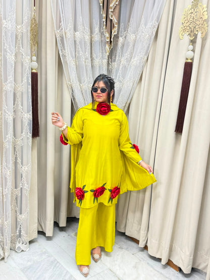Designer flower viral suit😍 Cotton silk premium fabric
