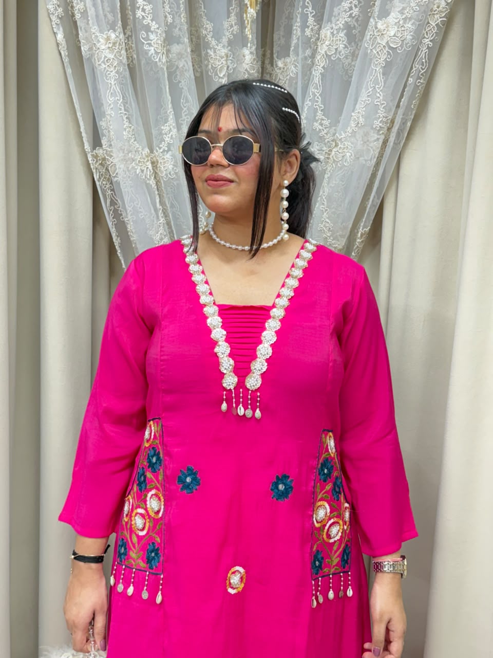 Designer Morni Co-ord Set with Handwork & Embroidery