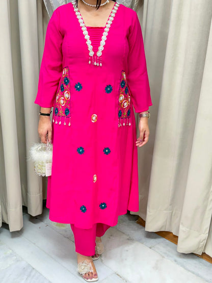 Designer Morni Co-ord Set with Handwork & Embroidery