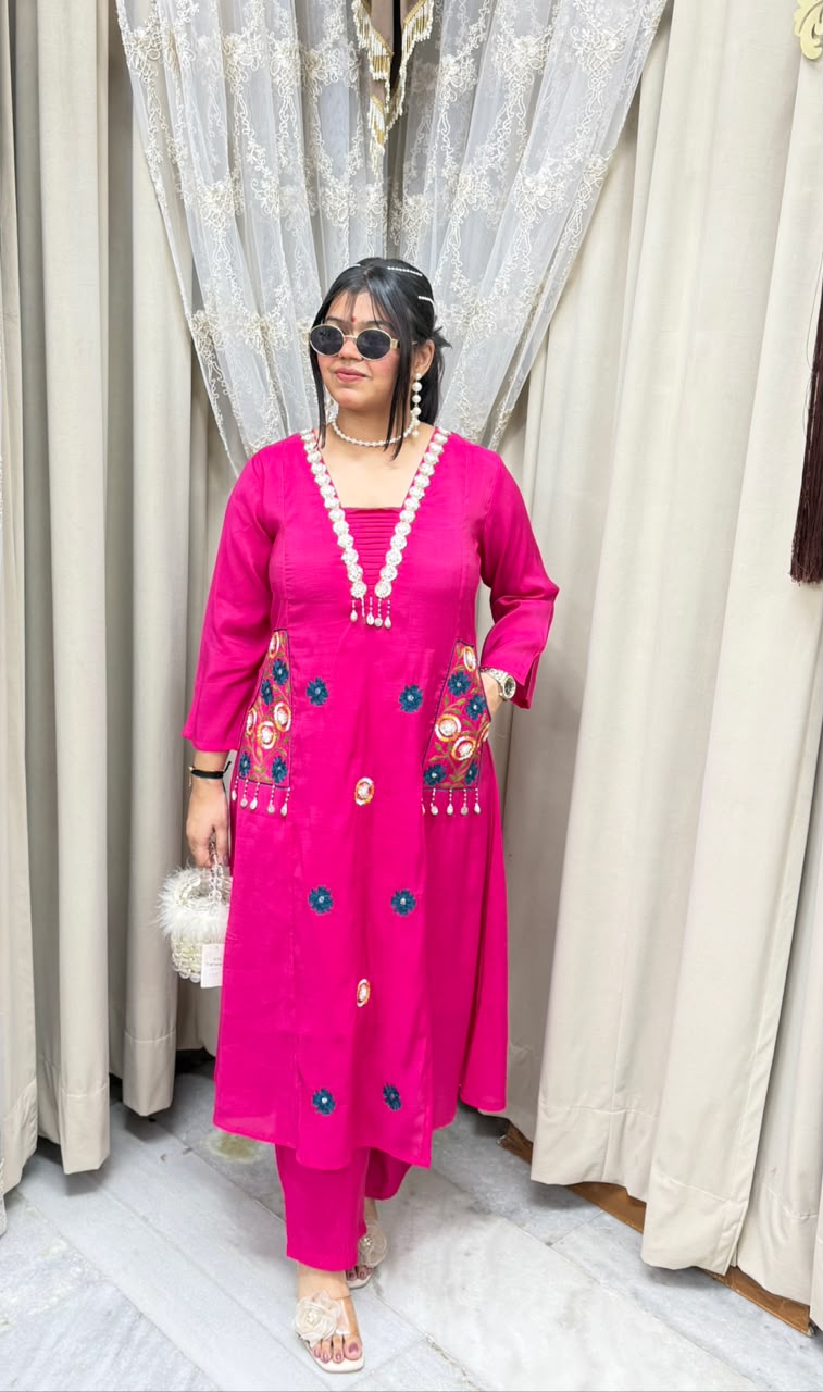 Designer Morni Co-ord Set with Handwork & Embroidery