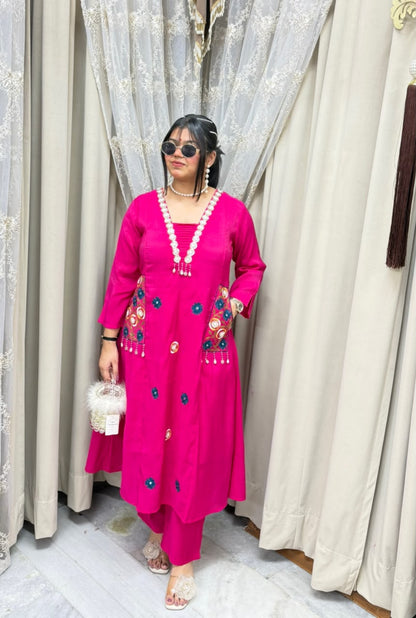 Designer Morni Co-ord Set with Handwork & Embroidery