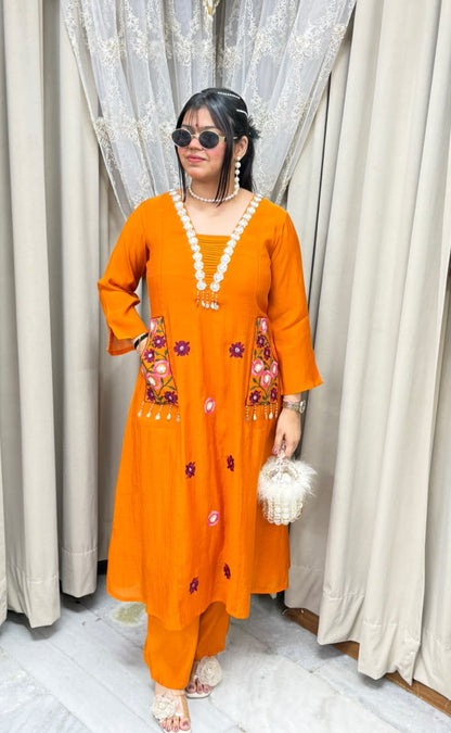 Designer Morni Co-ord Set with Handwork & Embroidery