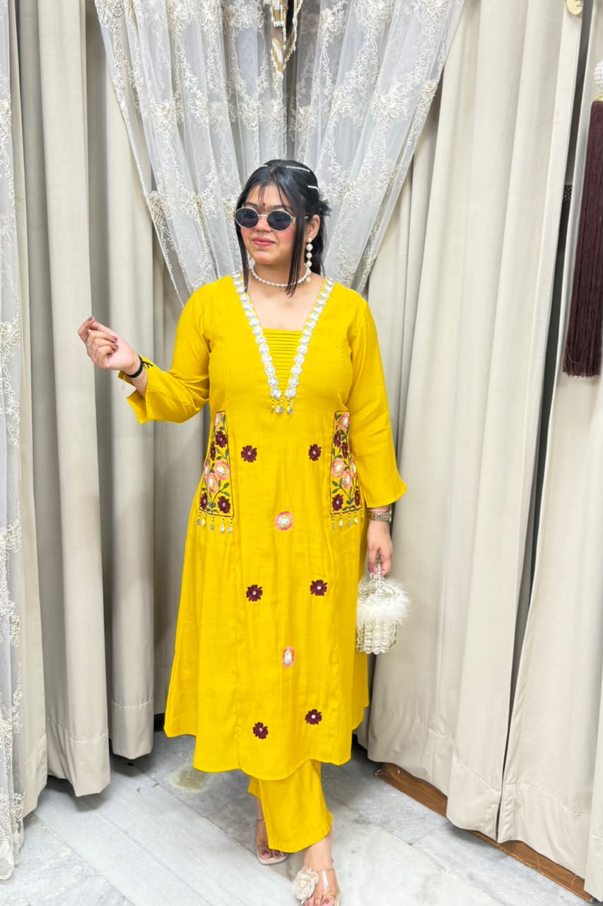 Designer Morni Co-ord Set with Handwork & Embroidery