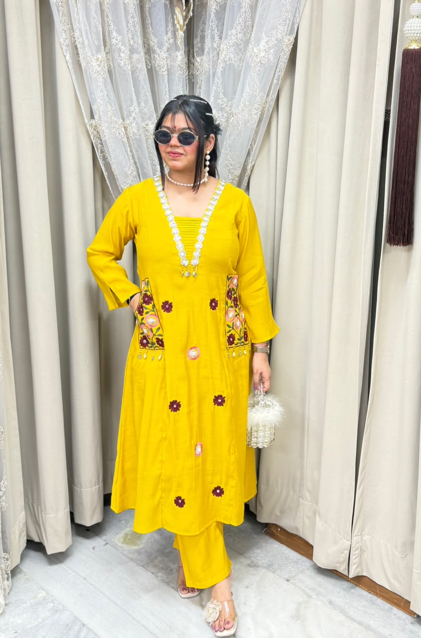 Designer Morni Co-ord Set with Handwork & Embroidery