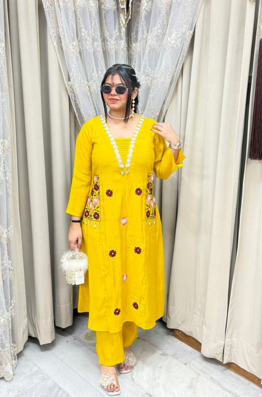 Designer Morni Co-ord Set with Handwork & Embroidery