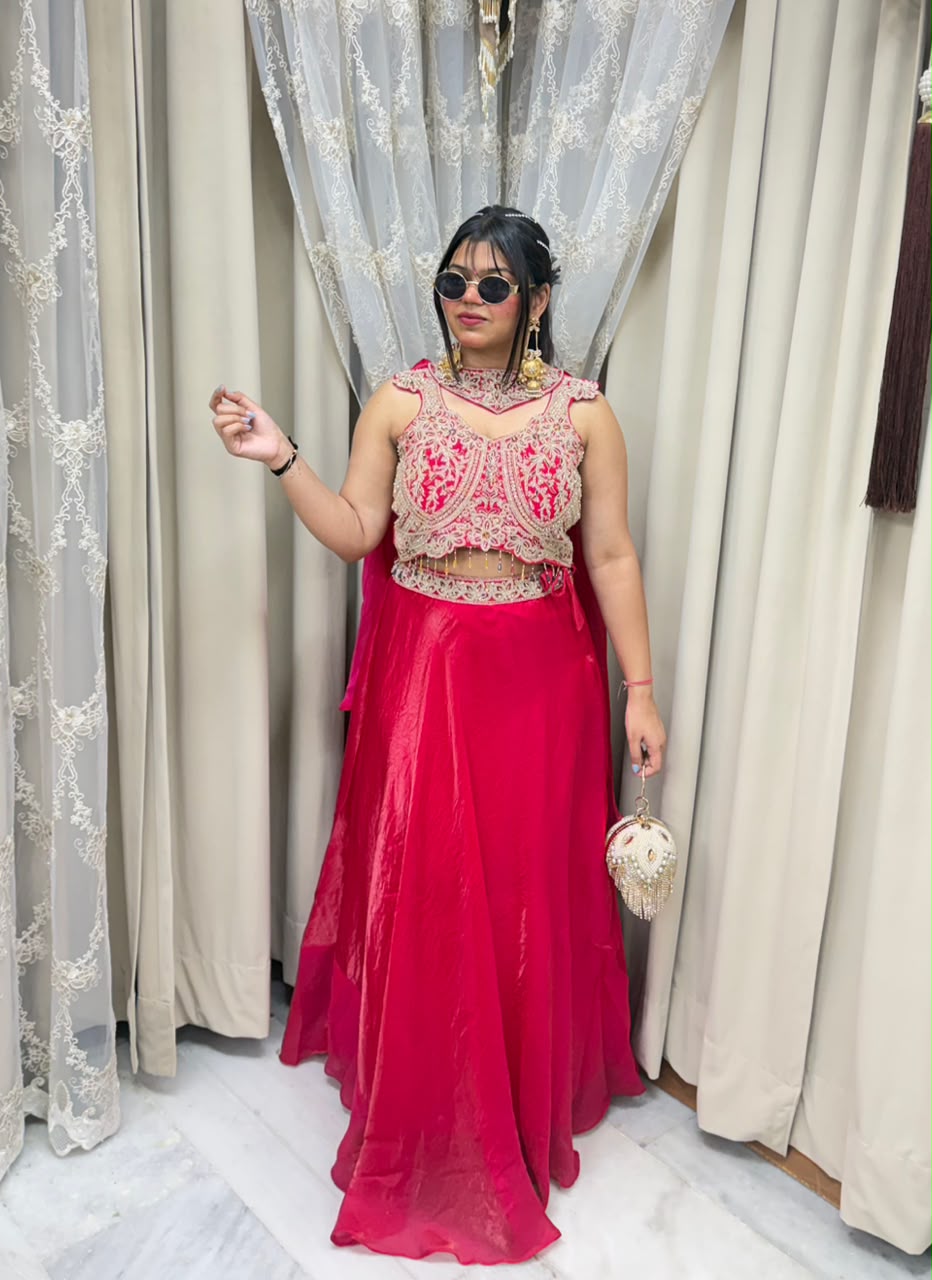 Premium Jimmy Choo Tissue Co-ord Set with Heavy Designer Blouse