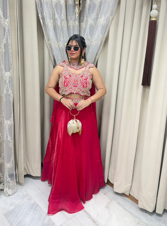 Premium Jimmy Choo Tissue Co-ord Set with Heavy Designer Blouse