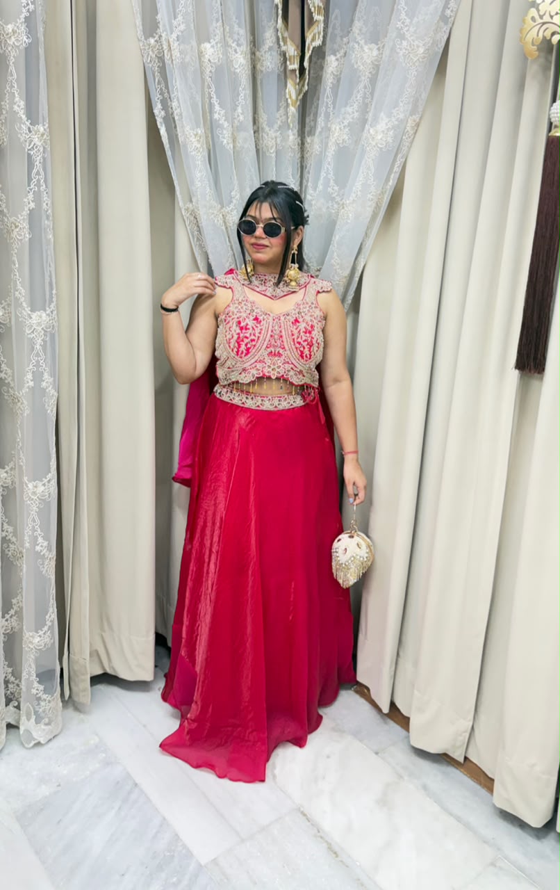 Premium Jimmy Choo Tissue Co-ord Set with Heavy Designer Blouse