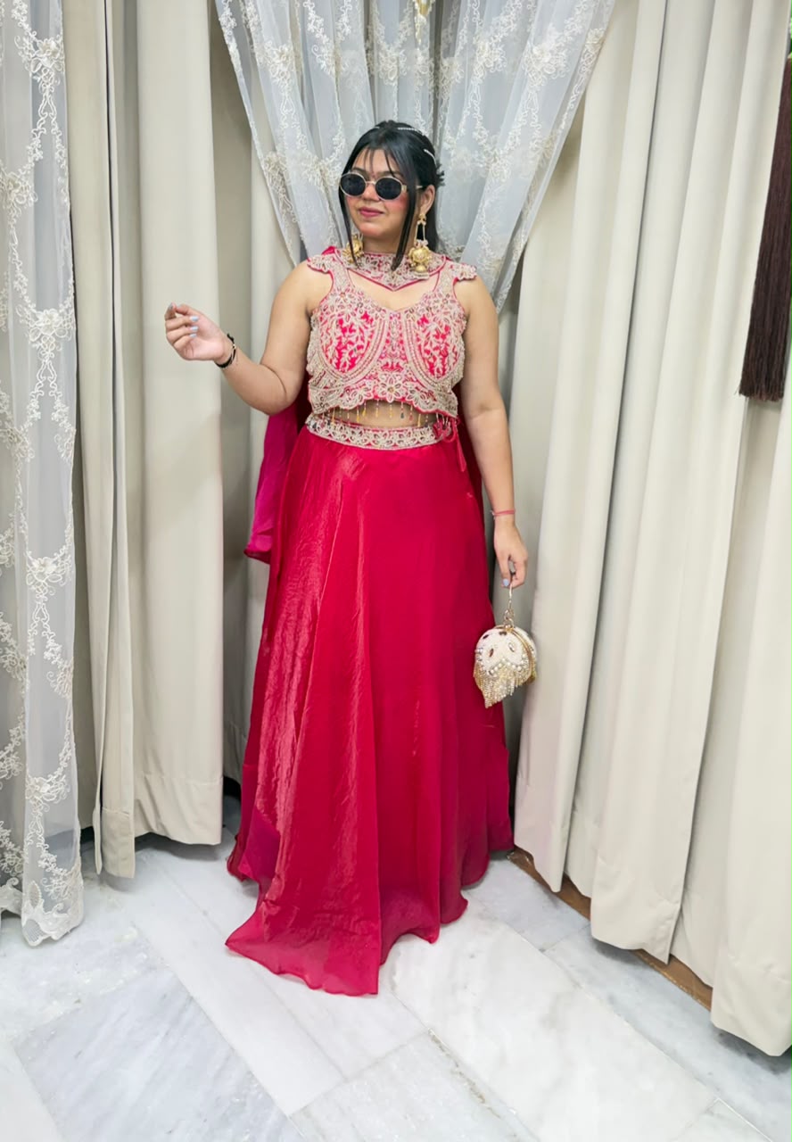 Premium Jimmy Choo Tissue Co-ord Set with Heavy Designer Blouse