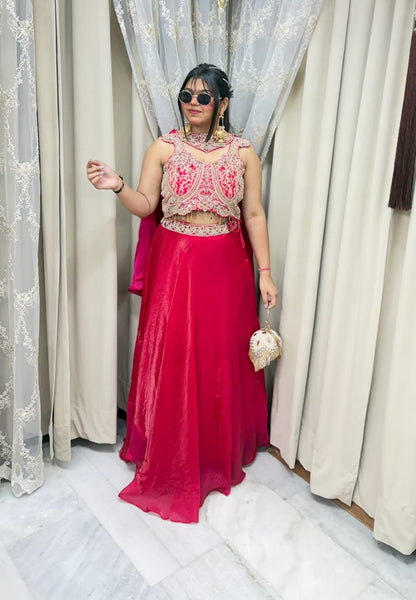 Premium Jimmy Choo Tissue Co-ord Set with Heavy Designer Blouse