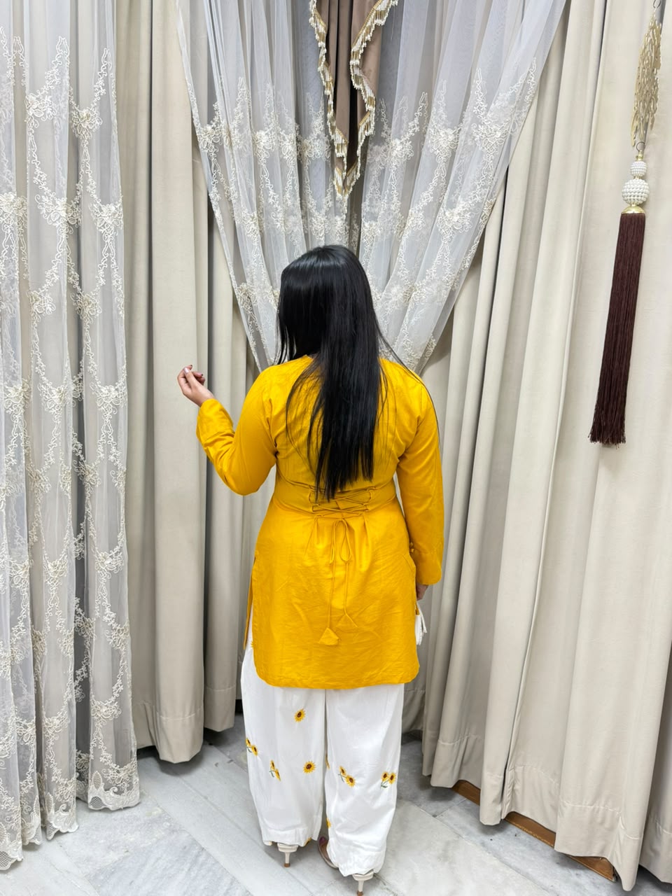 BK Fashions flower Embroidered Cotton Co-ord Set