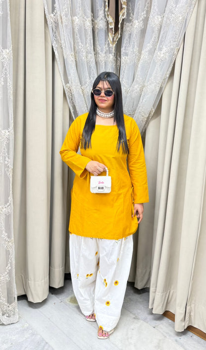 BK Fashions flower Embroidered Cotton Co-ord Set