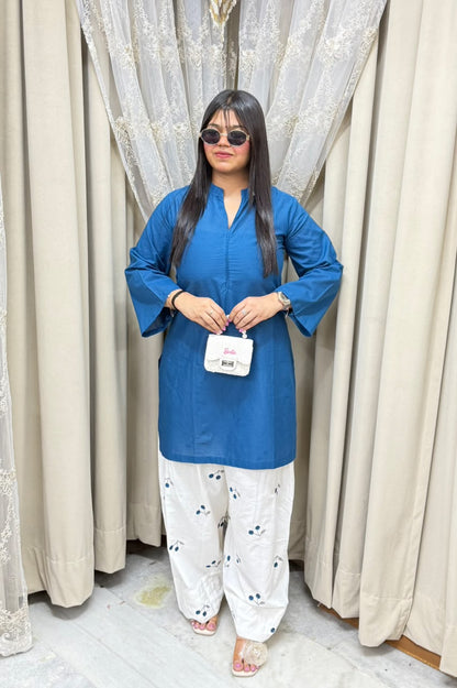 BK Fashions Cherry Embroidered Cotton Co-ord Set