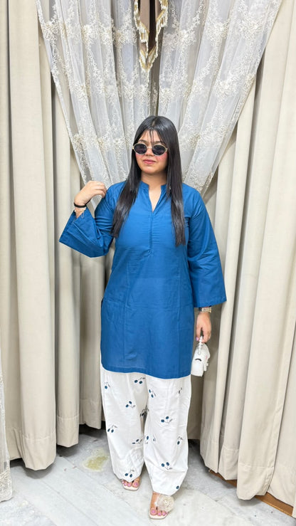 BK Fashions Cherry Embroidered Cotton Co-ord Set