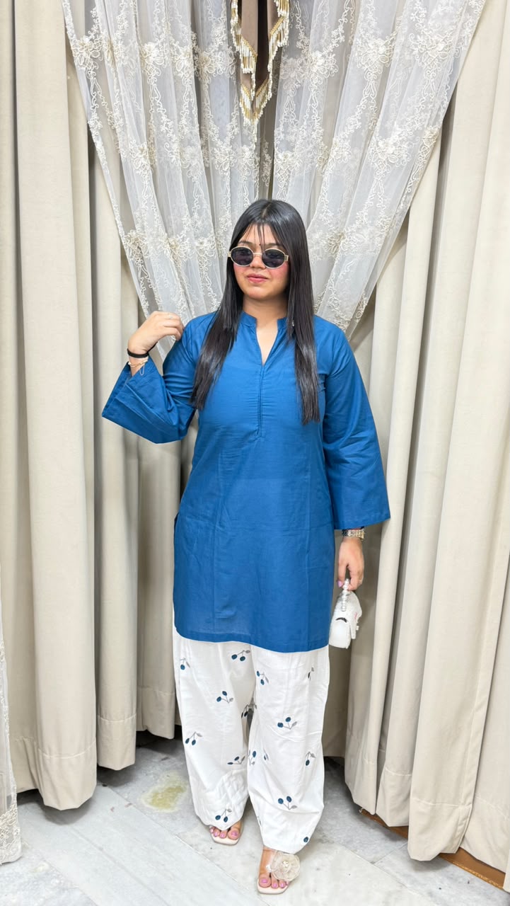 BK Fashions Cherry Embroidered Cotton Co-ord Set