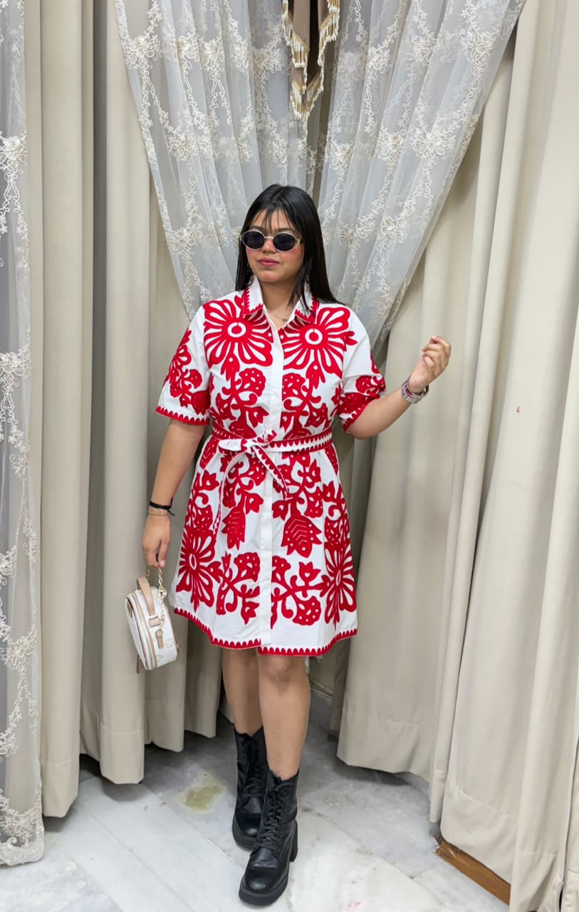 Imported Cotton Embroidered Dress
