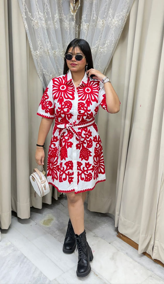 Imported Cotton Embroidered Dress