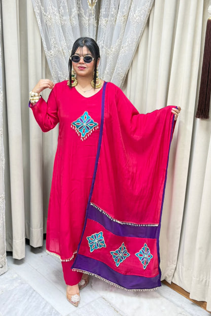 Pure Mul Chanderi A-Line Suit