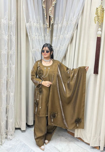 Designer Farshi Rose Suit Set