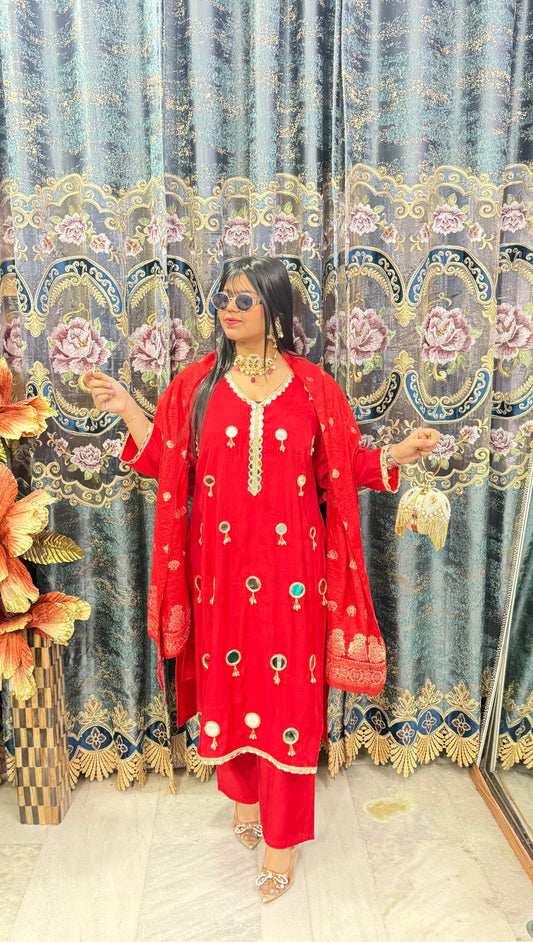 Desingner mirror straight suit