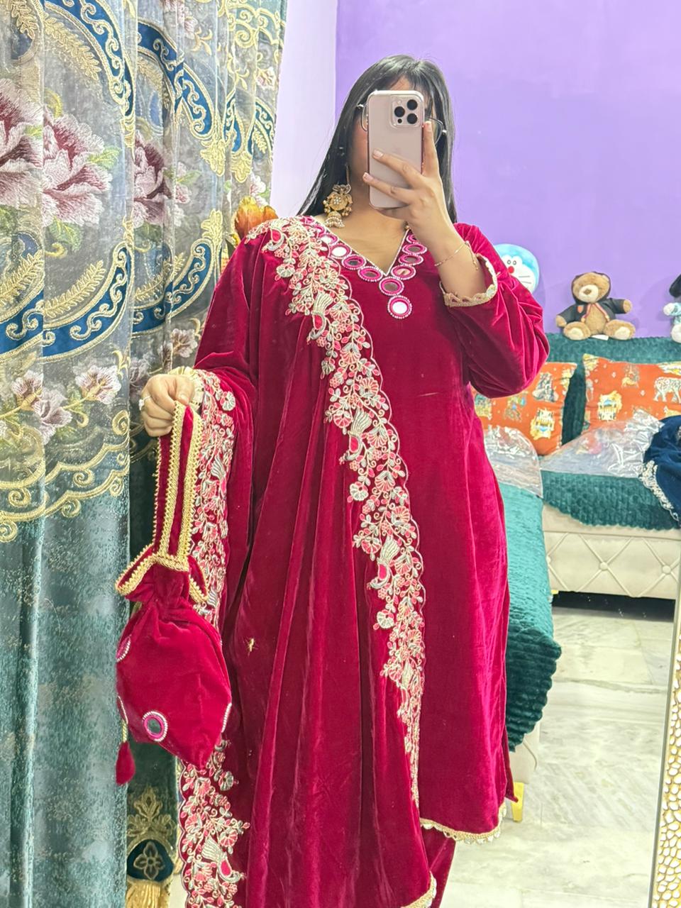 Designer Vavet Peacock Suit