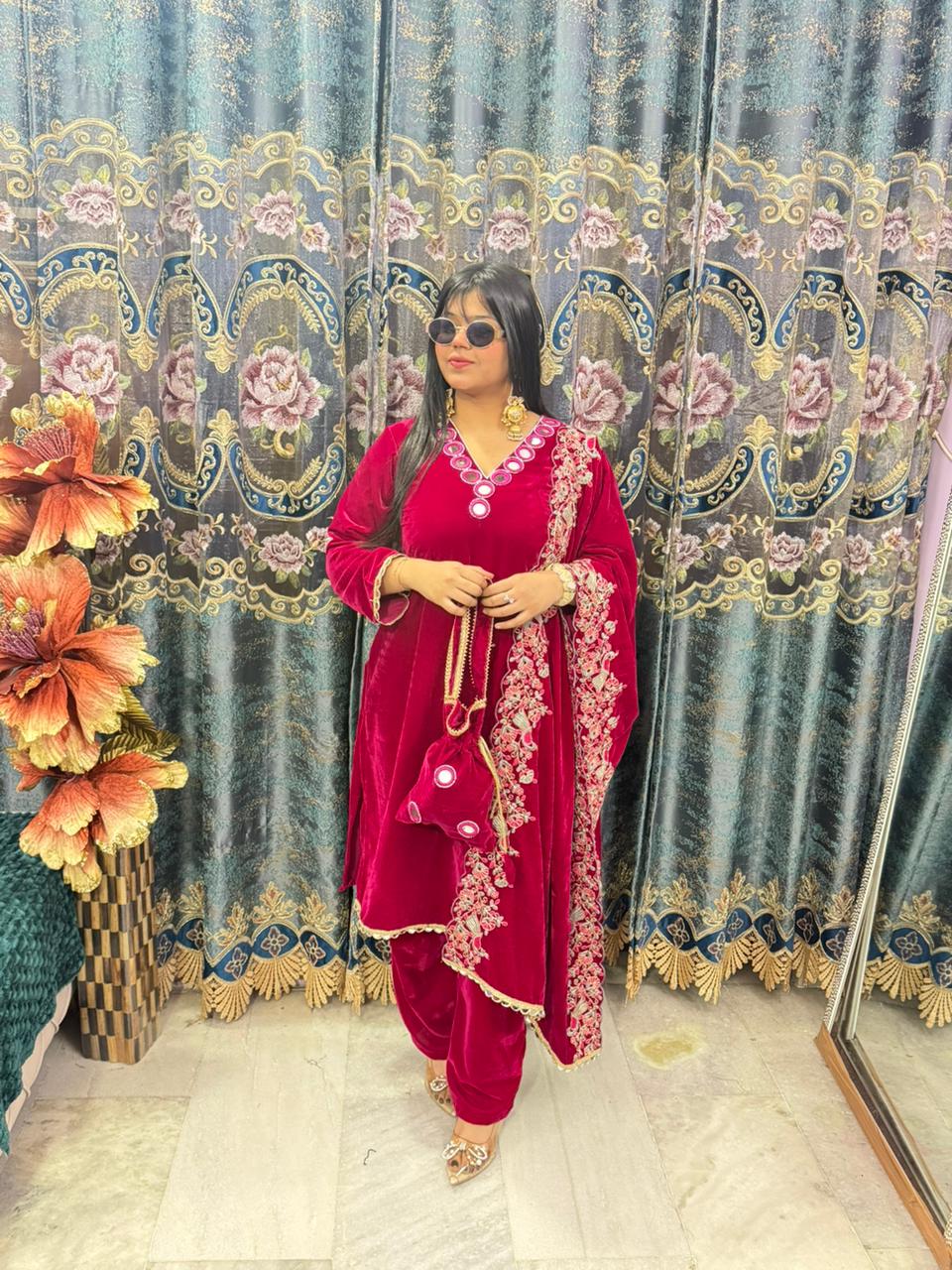 Designer Vavet Peacock Suit