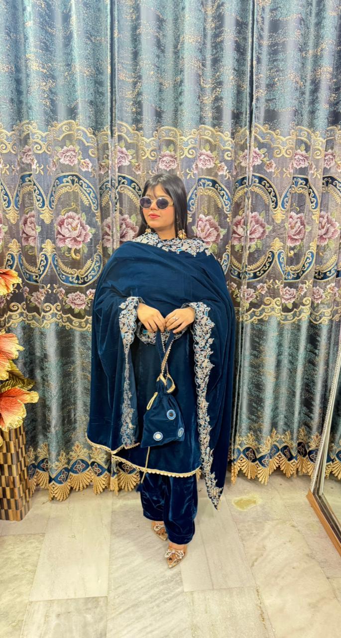 Designer Vavet Peacock Suit