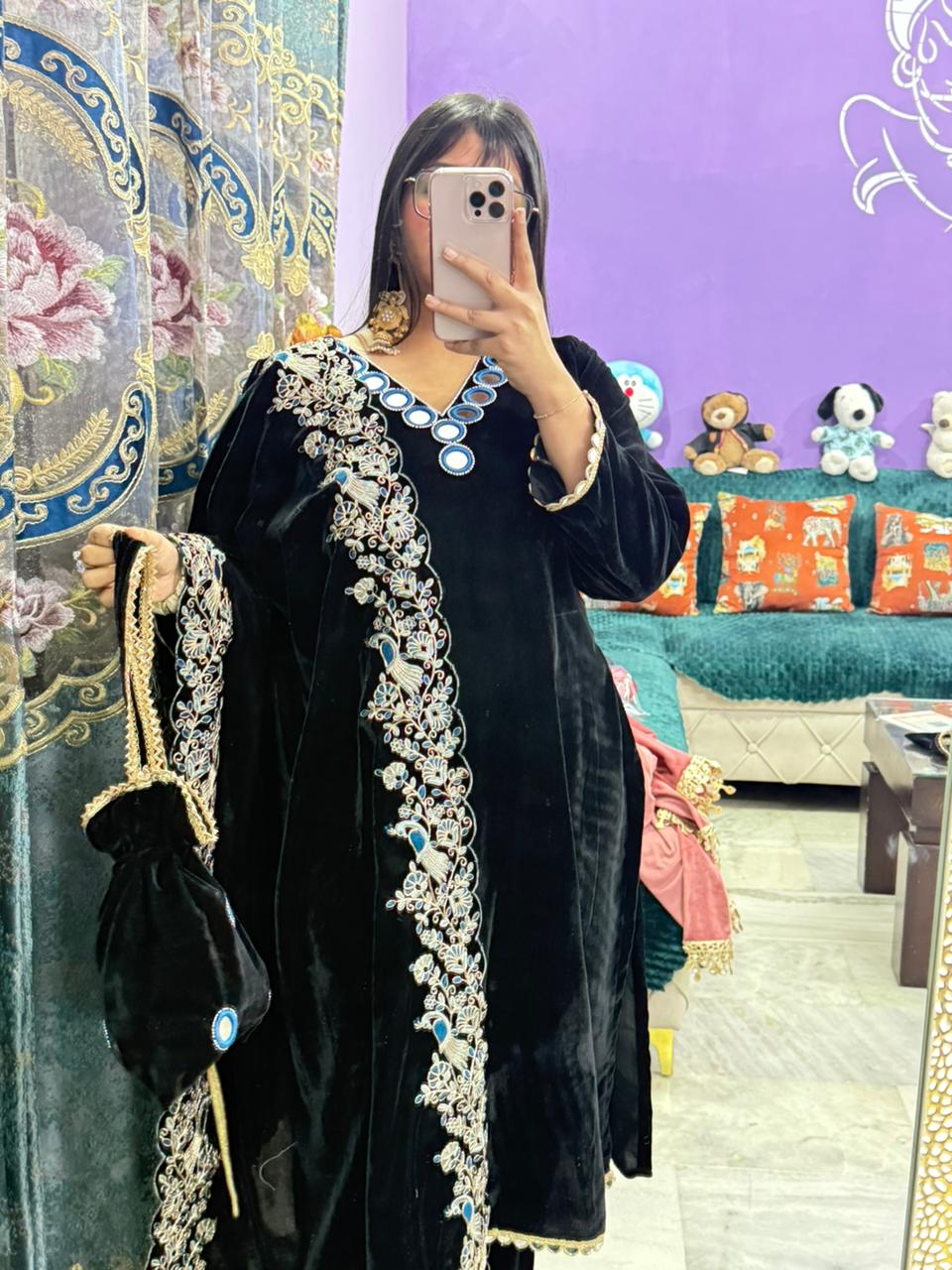 Designer Vavet Peacock Suit