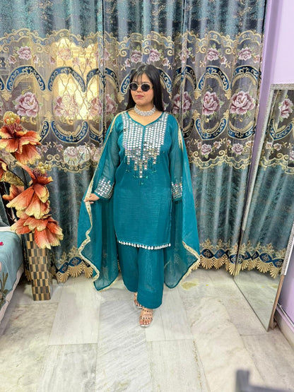 THE FARSHI MIRROR PARTY WEAR SUIT