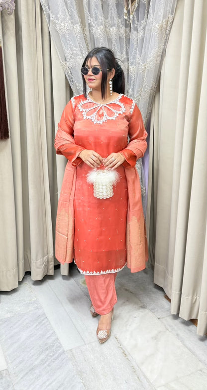 Designer Pearl Jimmy Choo Suit with Pearl Work Detailing for Women