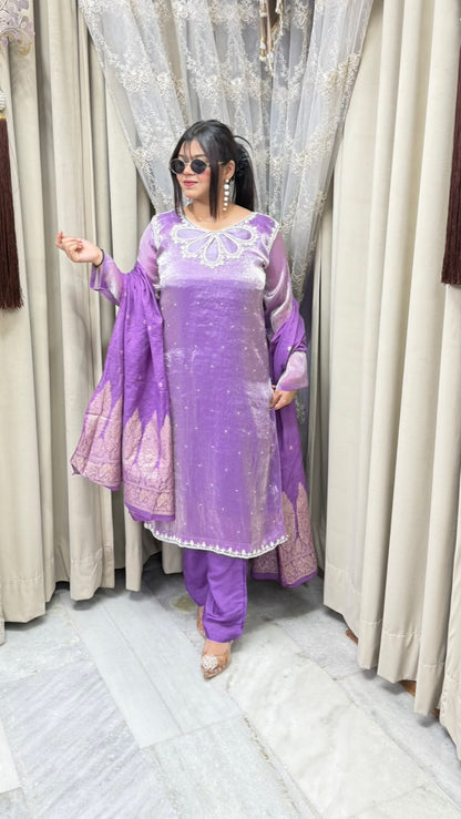 Designer Pearl Jimmy Choo Suit with Pearl Work Detailing for Women