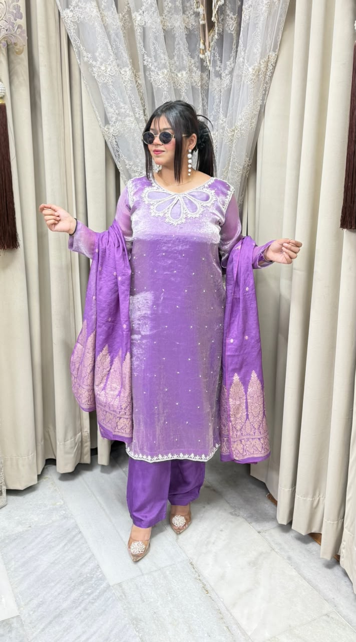 Designer Pearl Jimmy Choo Suit with Pearl Work Detailing for Women