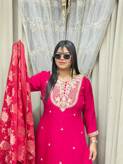Designer Hemlata Suit Set with Handwork and Pure Banarasi Dupatta