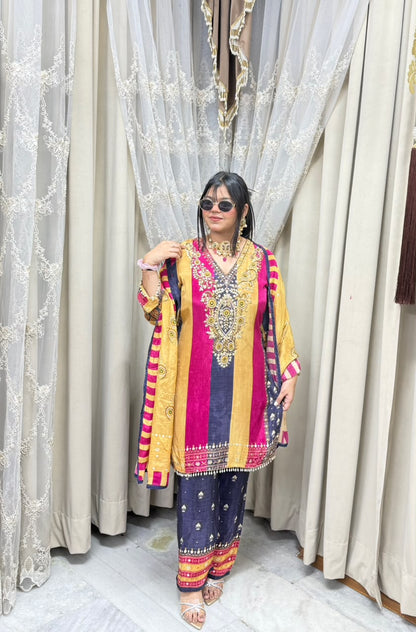 Pure Crepe Designer Suit for Women | Premium Party Wear Suit with Elegant Work