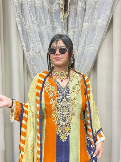 Pure Crepe Designer Suit for Women | Premium Party Wear Suit with Elegant Work