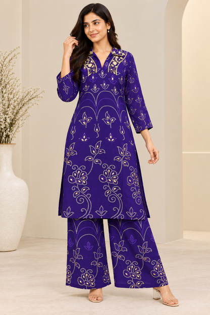 Pure Crepe Designer Handwork Cordset for Women | Premium Party Wear Co-Ord Set