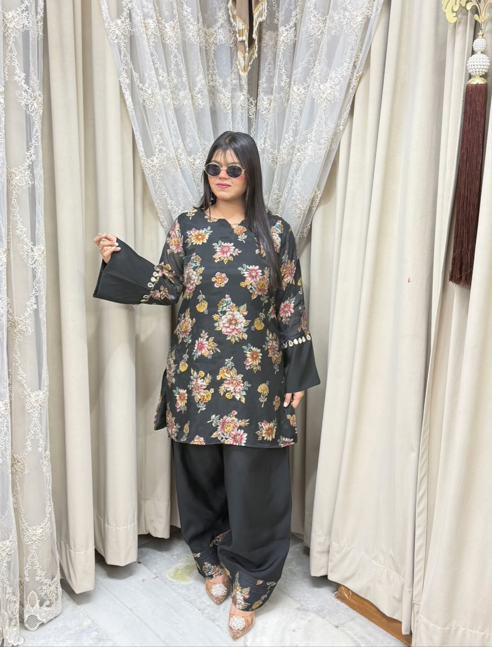 Designer Mul Chanderi Farshi Cordset for Women | Premium Traditional Co-Ord Set