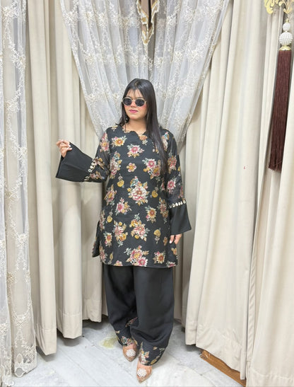 Designer Mul Chanderi Farshi Cordset for Women | Premium Traditional Co-Ord Set