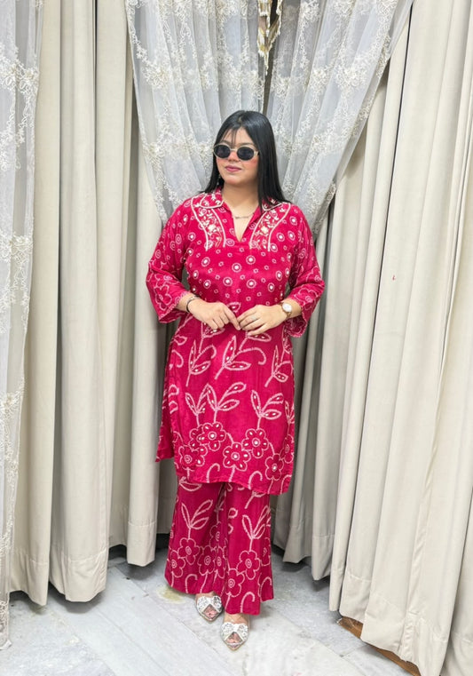 Pure Crepe Designer Handwork Cordset for Women | Premium Party Wear Co-Ord Set